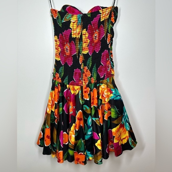 Vintage Positively Ellyn Colourful Floral Strapless Dress with Rosette Size 10 - Picture 9 of 9